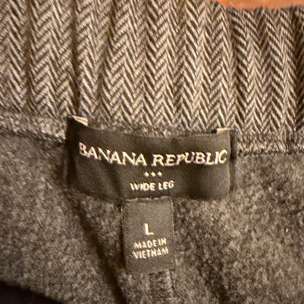 Womens Banana Republic Charcoal wide leg Gray dressy Stretch Pants